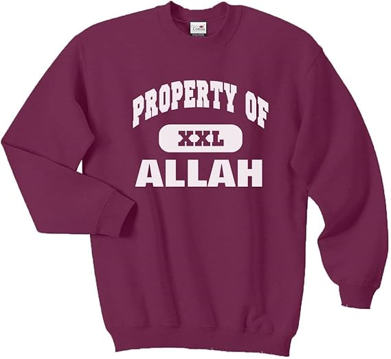 Pure Cotton Property of Allah Sweatshirt [Burgundy] [L] Amazon.co.uk Clothing