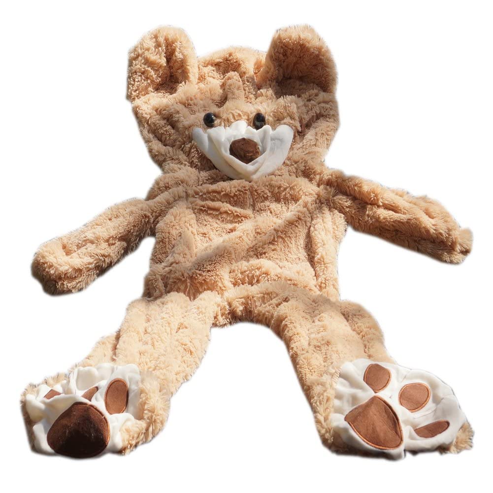 5.2 Feet Life Size Huge Teddy Bear Cover, Soft Giant Animal Coat Unfilled Brown Bear for DIY with Girlfriend or Lover (160 cm )