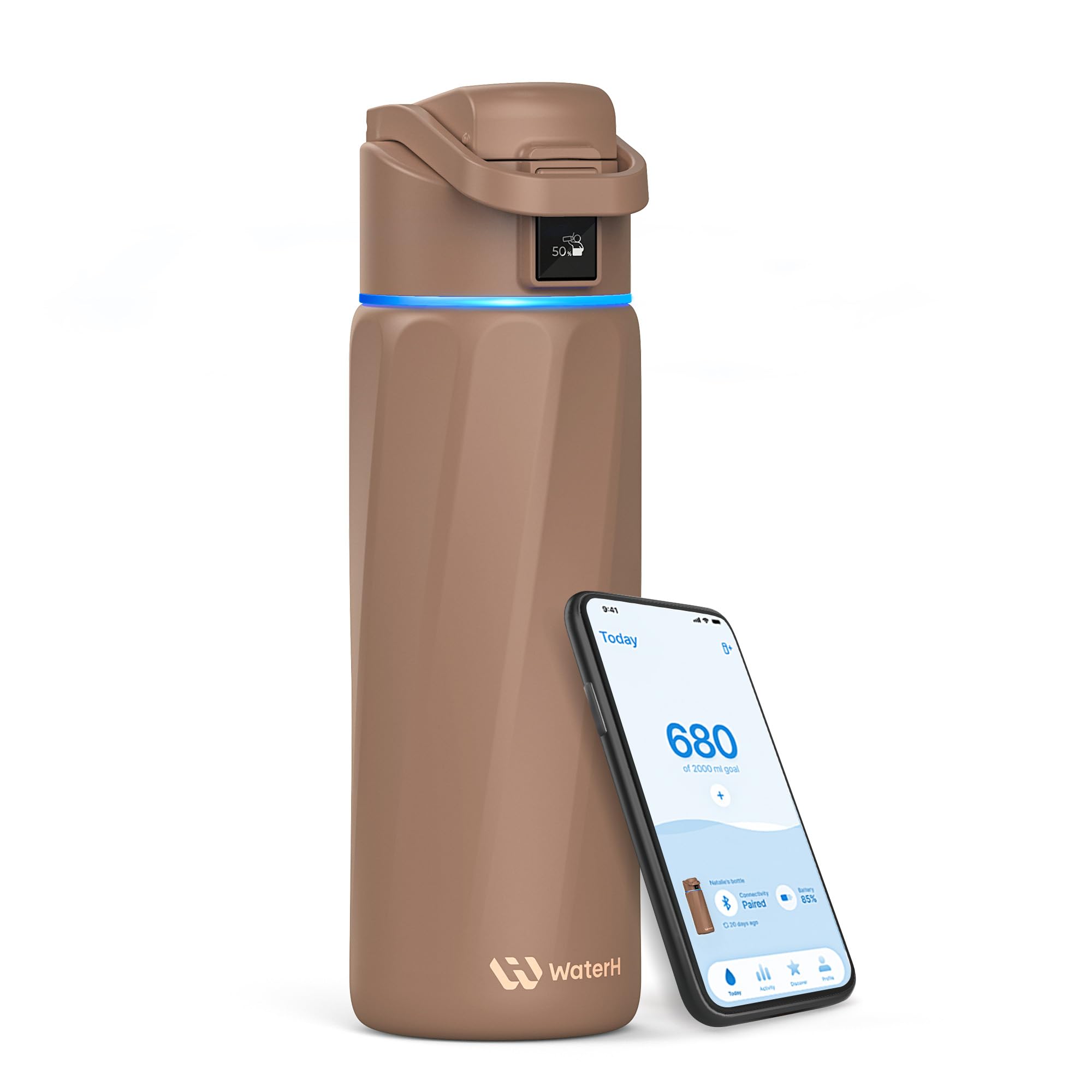 BOOST Smart Water Bottle with Reminder & Tracker, Double Wall Vacuum Insulated Bottles Stainless Steel, BPA-Free Wide Mouth for School, Gym, Office, Ideal for Mother's Day