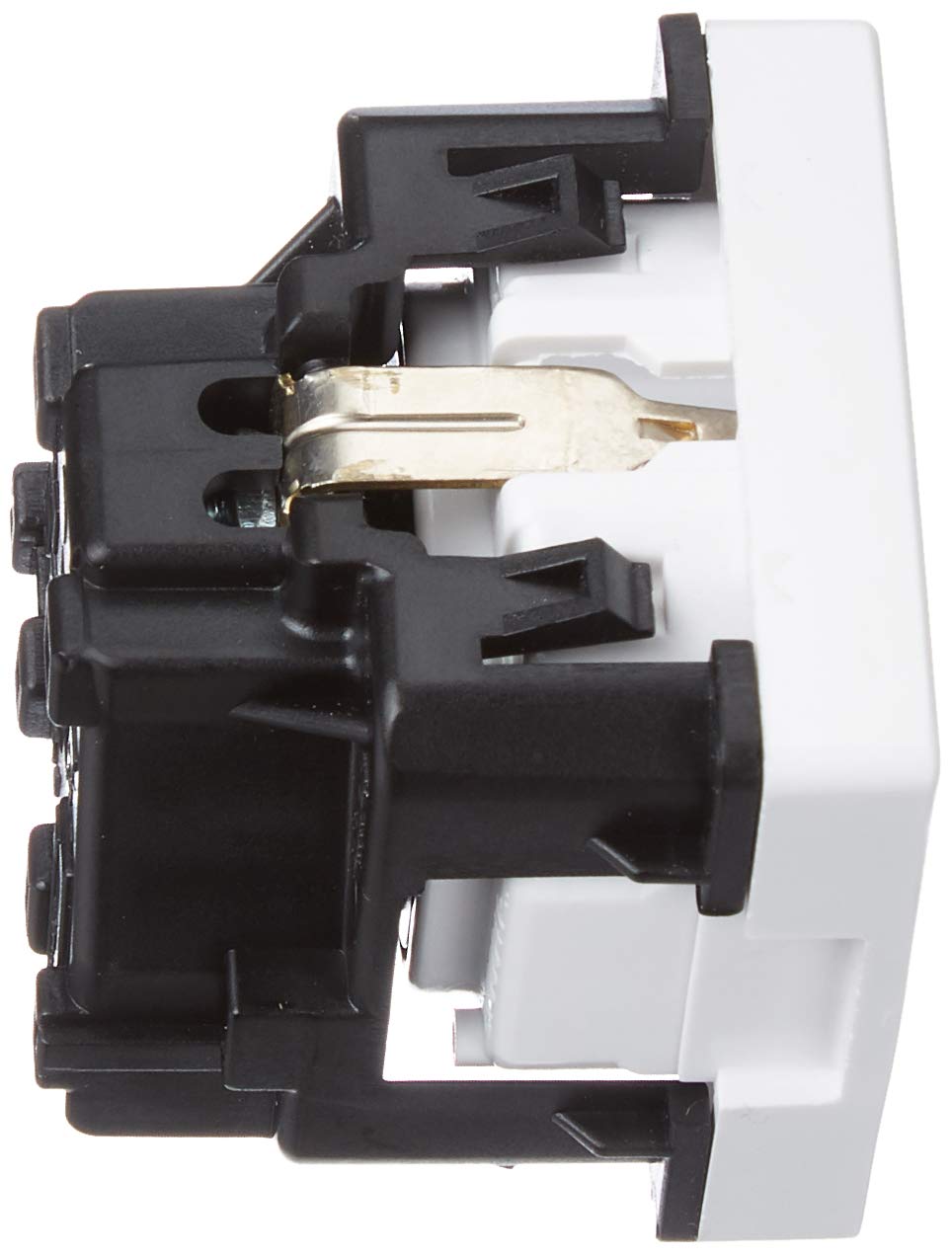Simon Schuko-Steckdose 2P+TT Seitlich – Basis S-27, Farbe Schnee, Referenz 6552765060