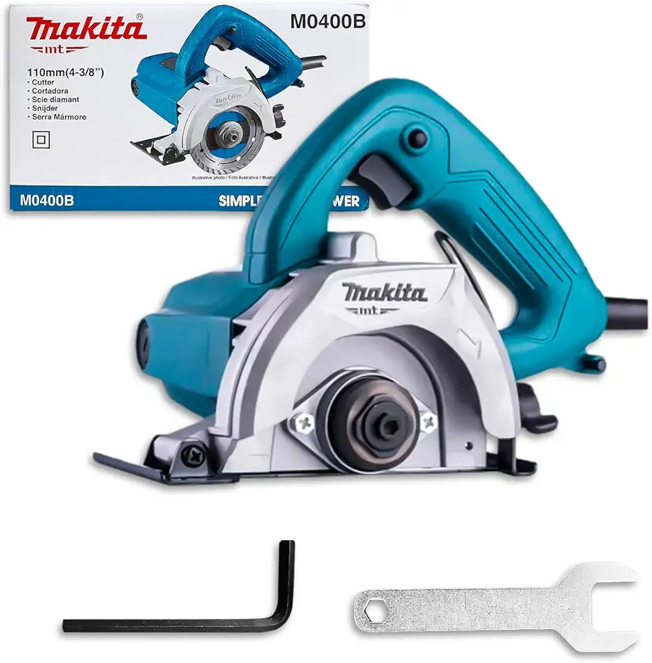 MAKITA Serra Mármore M0400B 1200W 110mm 4.3/8 Pol p/Corte em Concreto Granito Mármore e Porcelanato c/Alta Autonomia p/Obras e Reformas - 220v