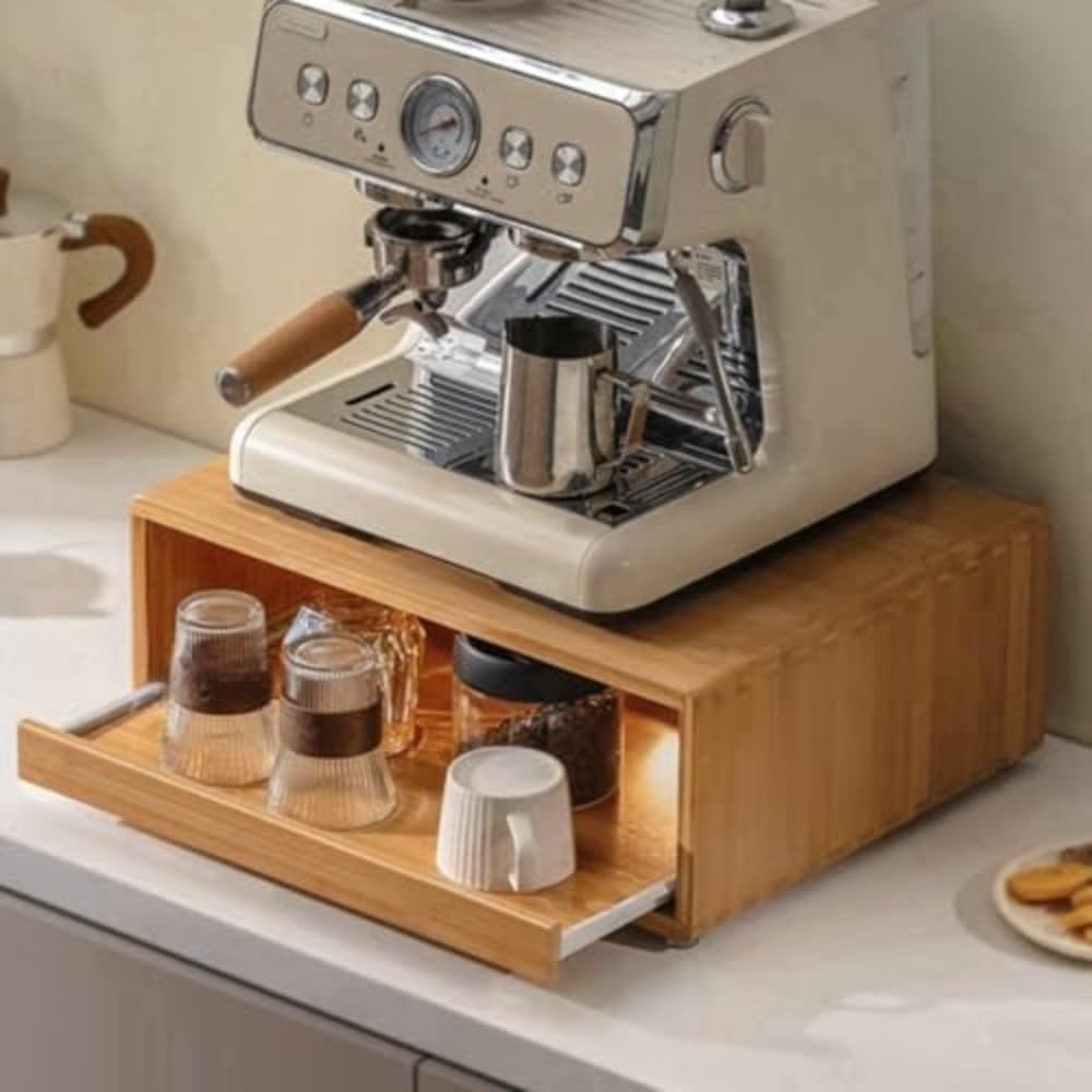 収納ボックス コーヒーメーカーの棚 カップ収納ラック 大容量 物品を分類、多機能な住居用品、電子レンジ用の下置きキャビネット、会社の