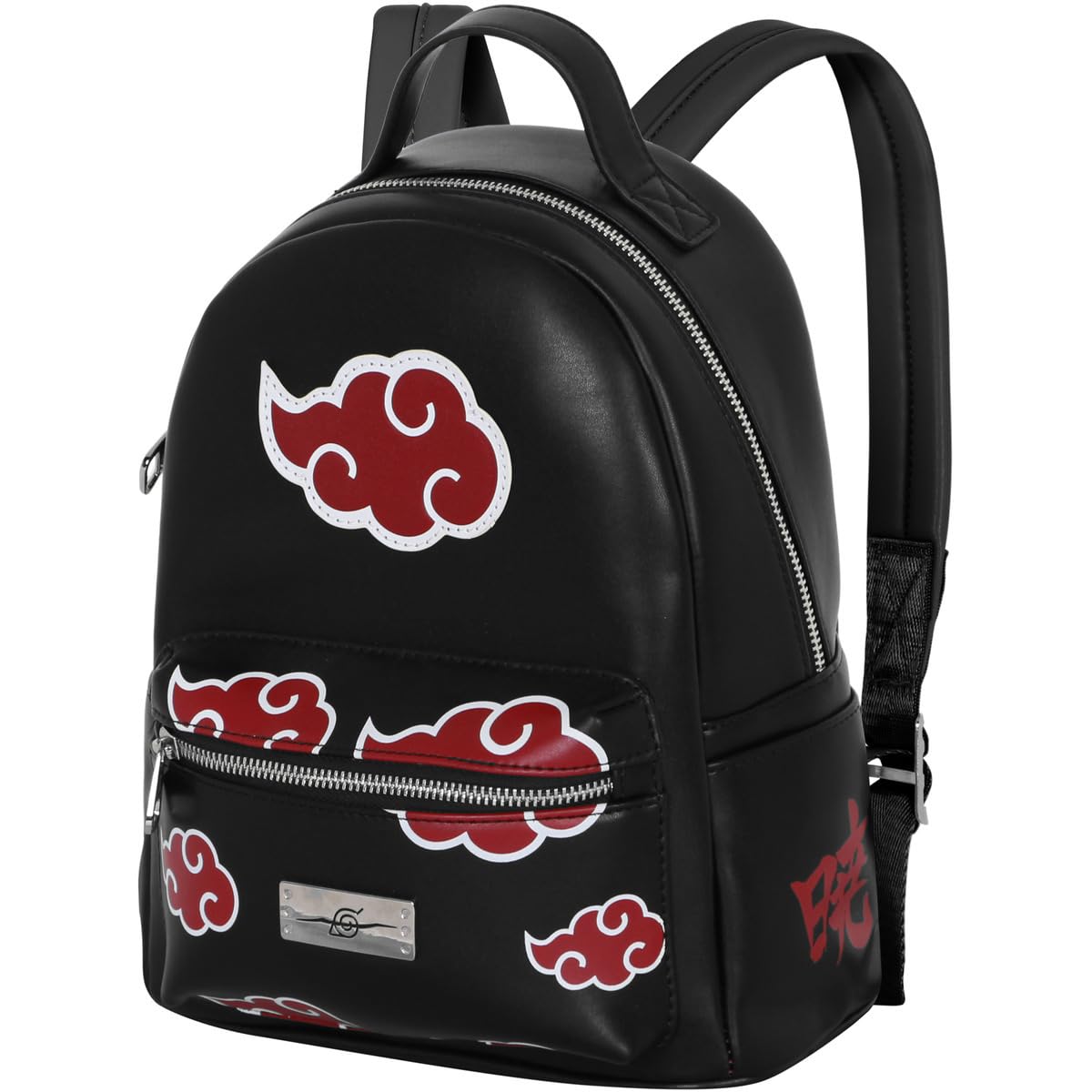 Naruto Clouds-Mochila Heady, Negro, 24,5 x 29 cm, Capacidad 8 L