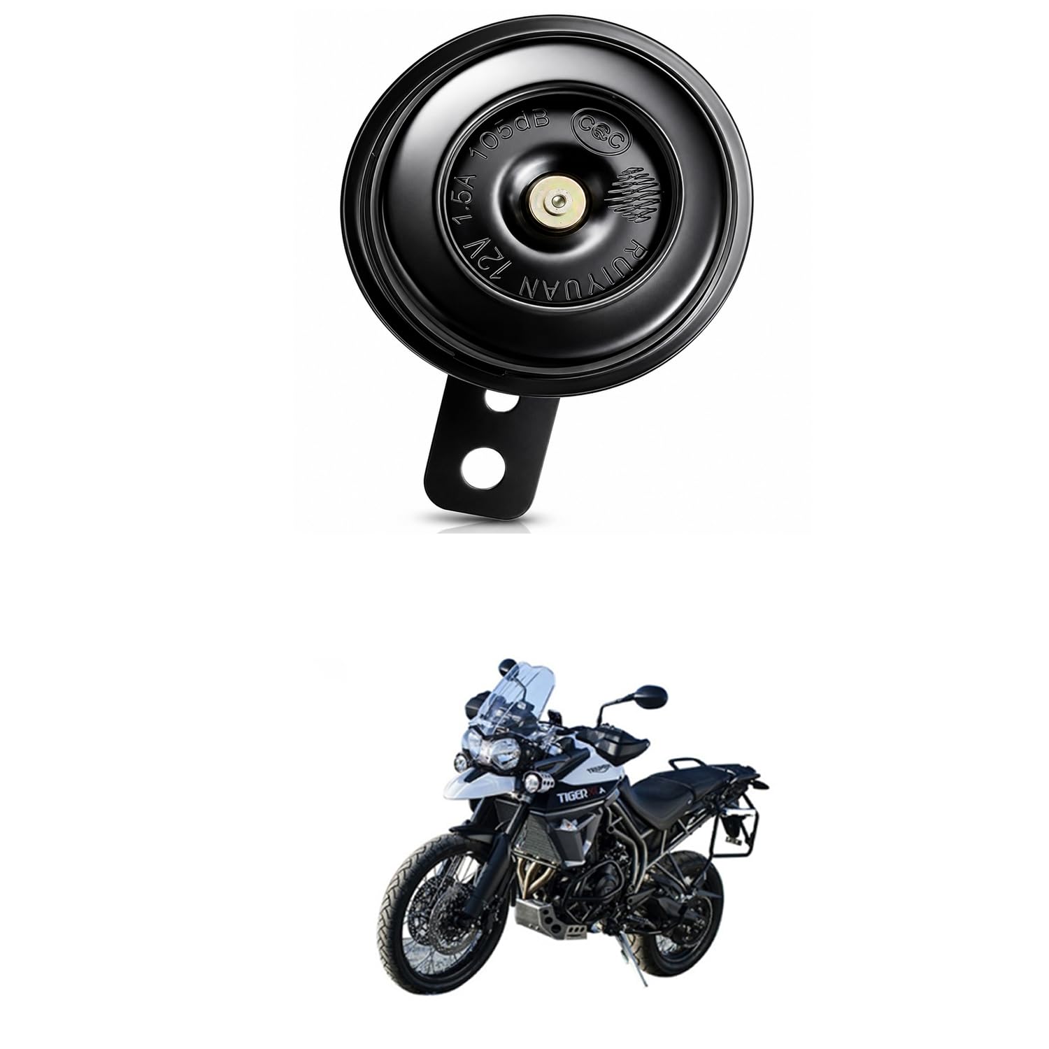 Universal 12V Single Disc Horn | 105dB Super Loud Electric Horn | Waterproof Metal Body | Universal Fit for Cars, Bikes, Scooters & SUVs | Black Comfortable With Tig-er 800-image-5