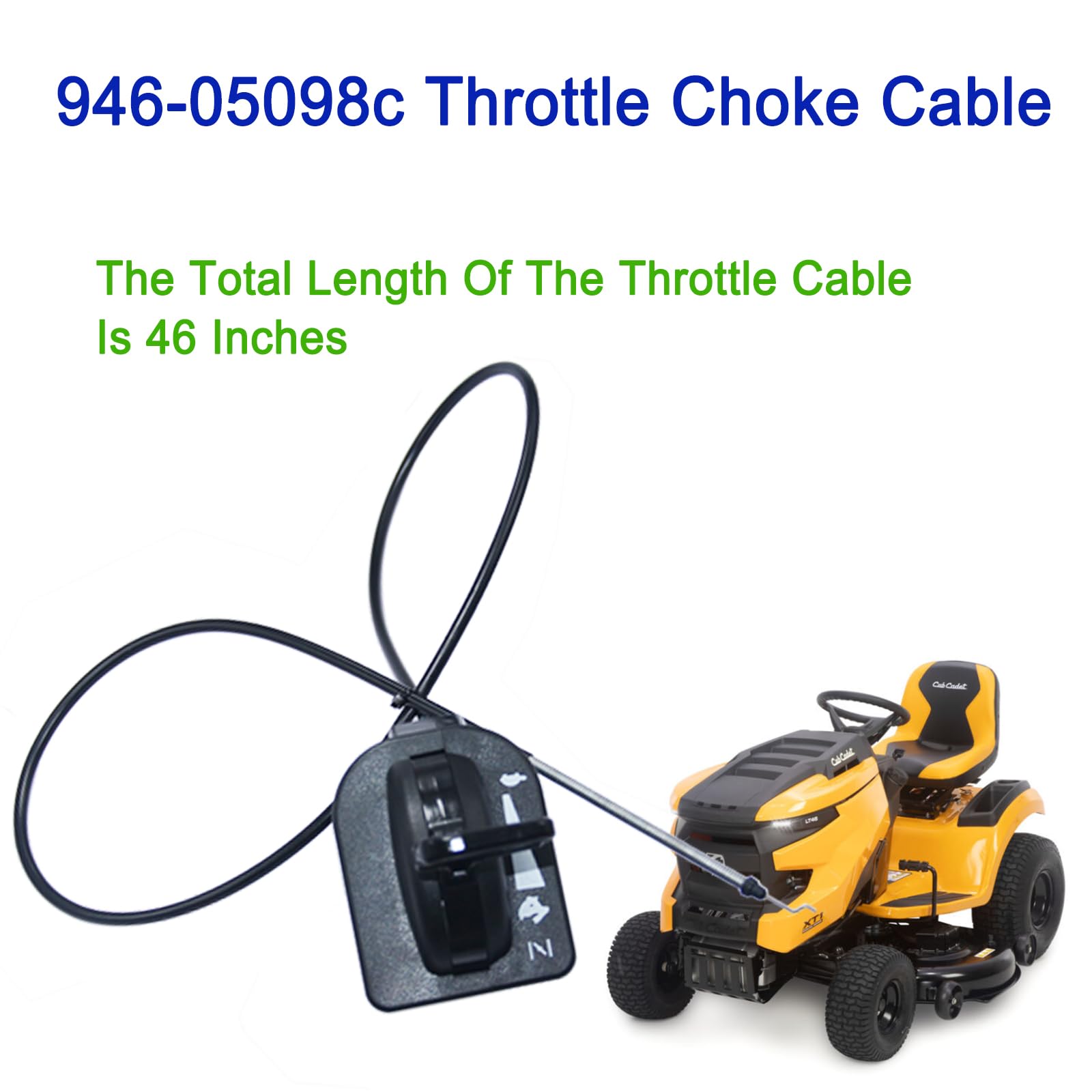 New Upgraded 94605098c Throttle Choke Cable For Cub Cadet Xt1 Lt46 Lt50