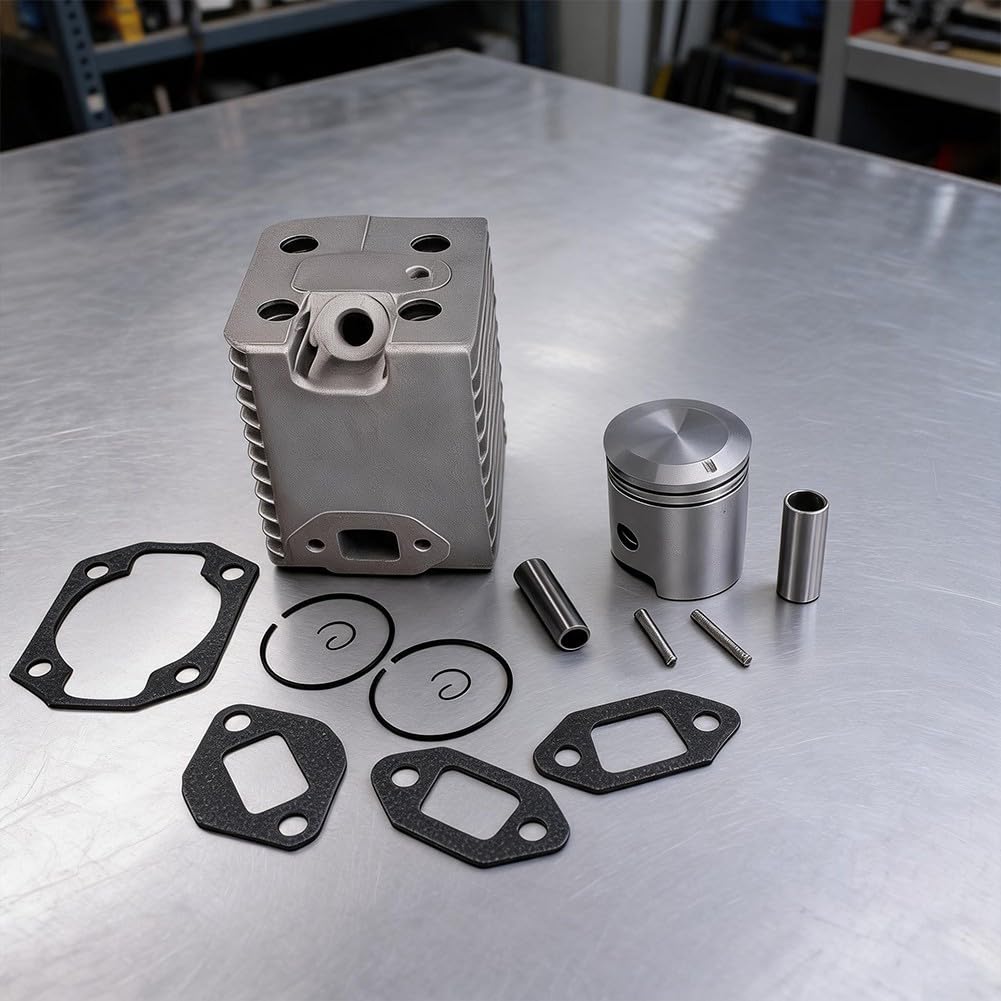 Zoegneer Kit de cilindro de motosierra para Wacker Neuson WM80 WM80C BS30 BS50 BS60 BH23 BH24 BH55 BH65 reemplazo de motor con 4 juntas construcción de metal