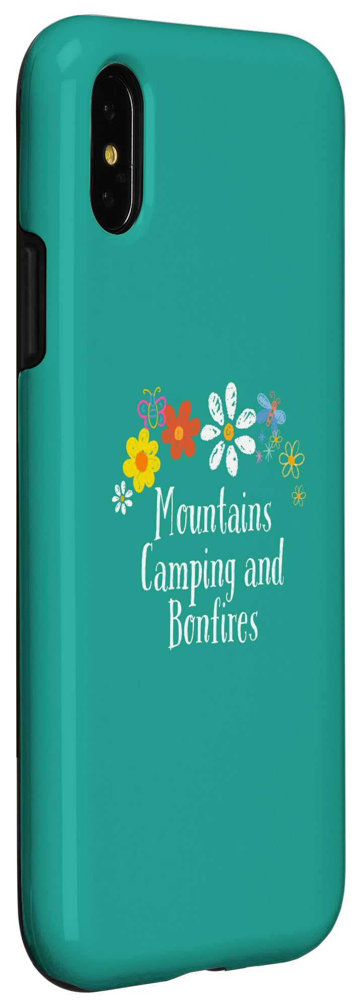 iPhone X/XS Funny Flowers Graphic Mountains Camping and Bonfires Saying Case - Image 3