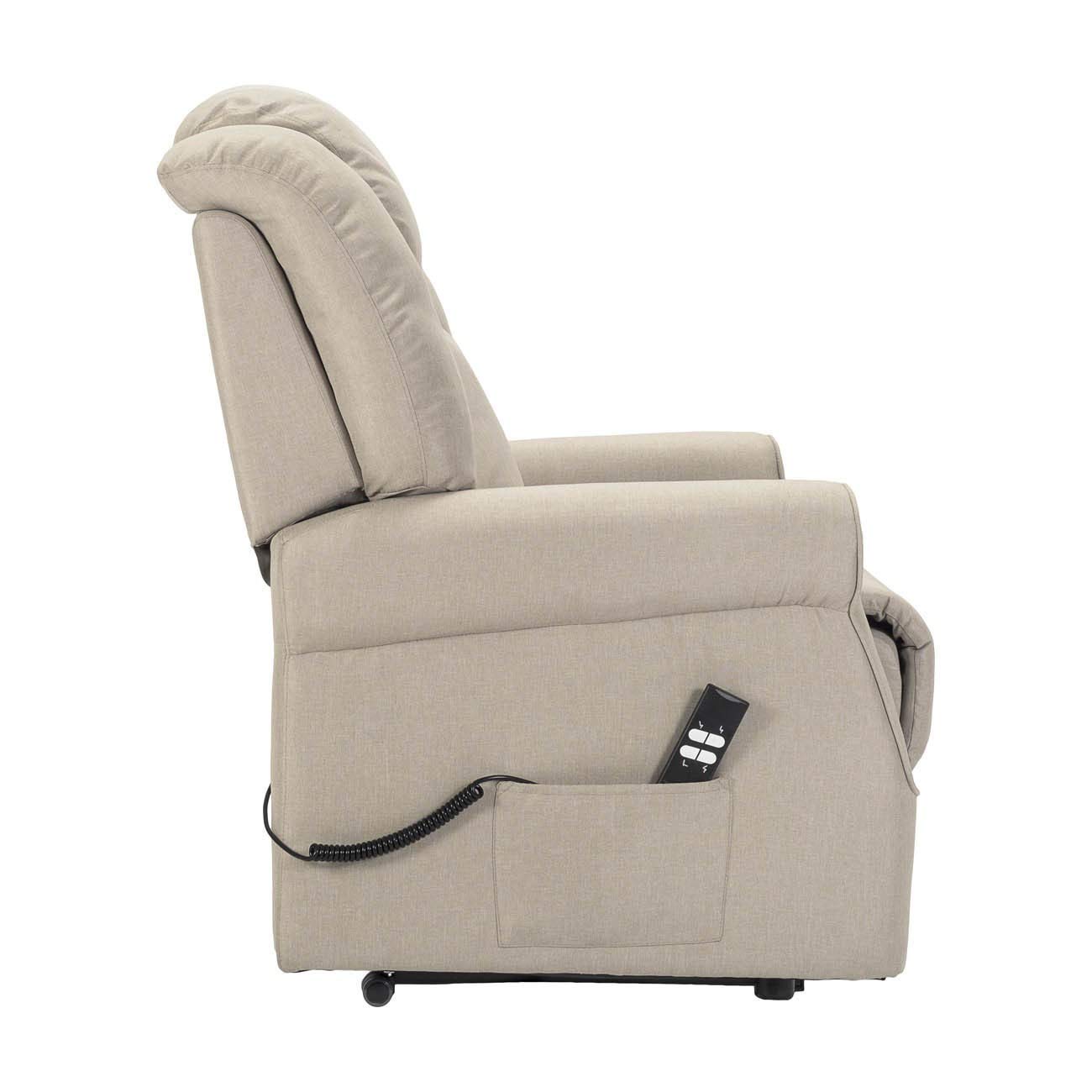 Sime Betty1 PERSONNALISÉ Fauteuil releveur Relax Dispositif Médical Vibromassage kit 4 Roues siège à Micro-Ressorts Doux résistant aux Taches Gris Claire