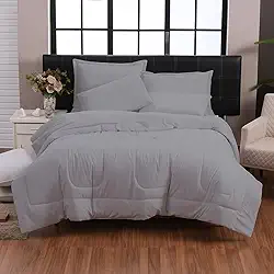 Edredom Casal Queen Italiano 3 Peças 100% Algodão Dupla Face Casa Dona (Cinza)