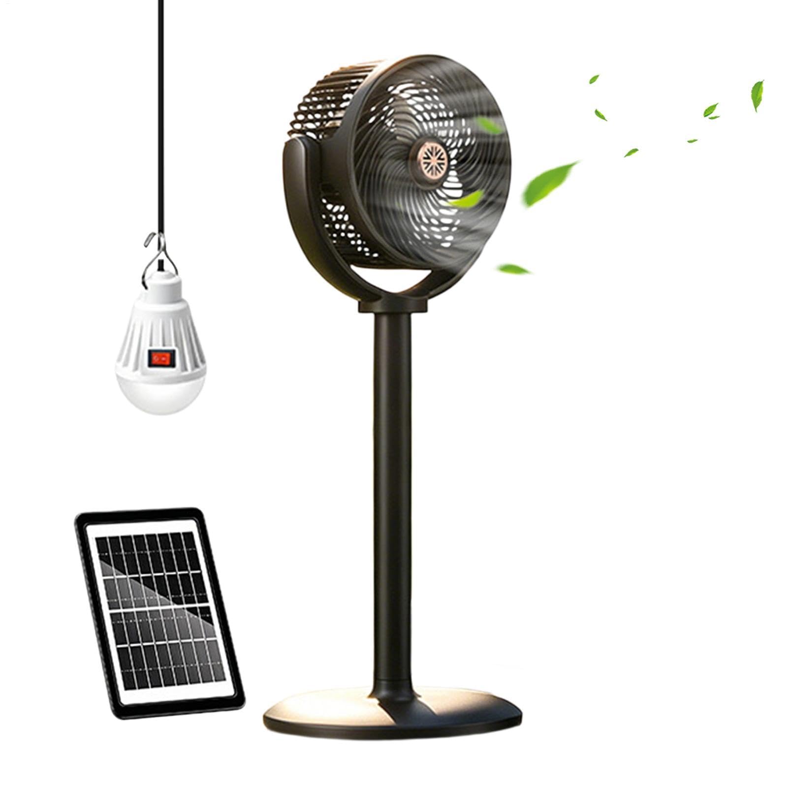 Ventiladores De Pie Solares Para El Hogar Ajustable Bajo Ruido Recargable | Ventilador Solar De Suelo Vertical para usar en Patio, Dormitorio, Salón, Residencia, Oficina, Cam