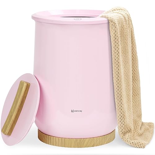Keenray Towel Warmer, Luxury Towel Warmer Bucket, Large Towel Warmers for Bathroom, Auto Shut Off, Fits Up to Two 40"X70" Oversized Towels, Bathrobes, Blankets, PJ's and More, CL1(Pink) - E Greamy Pink - 20L
