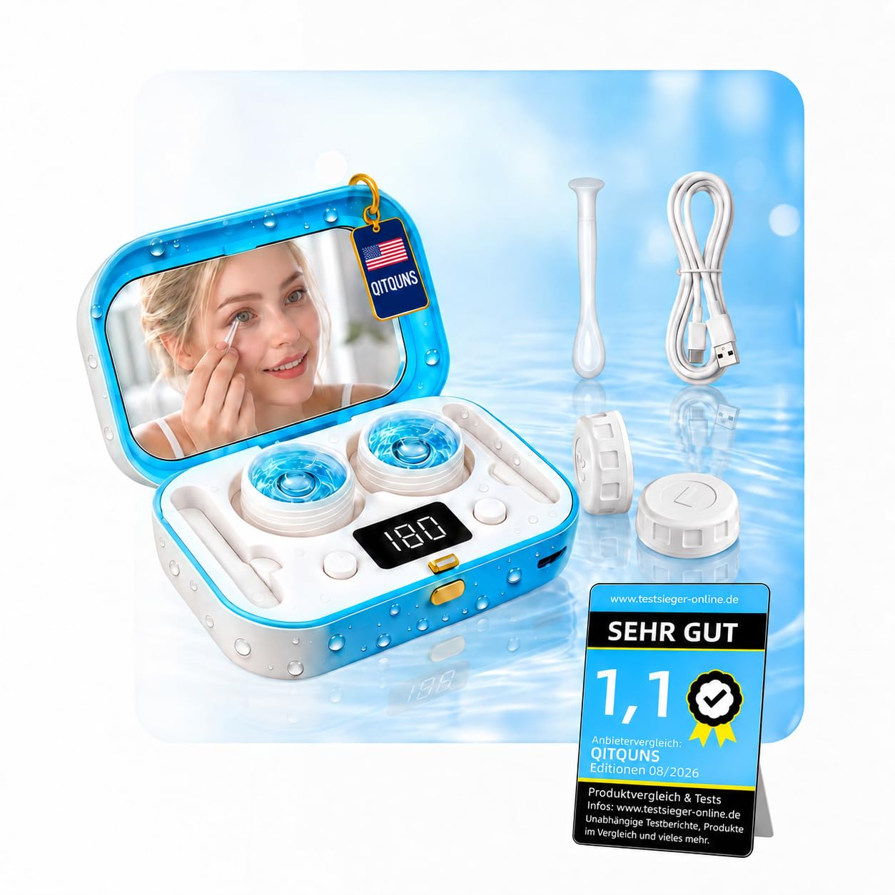 Beauty 2026 QITQUNS Ultrasonic 3-in-1 Contact Lens Cleaner