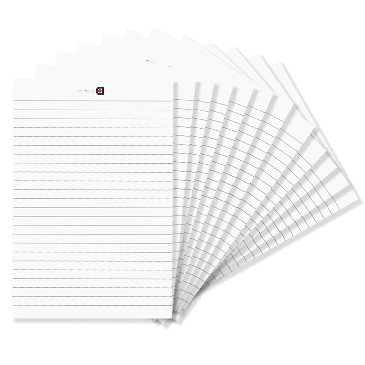 COI Notizblock, breit liniert, 12,7 x 20,3 cm, 50 Blatt, Weiß, 12 Stück