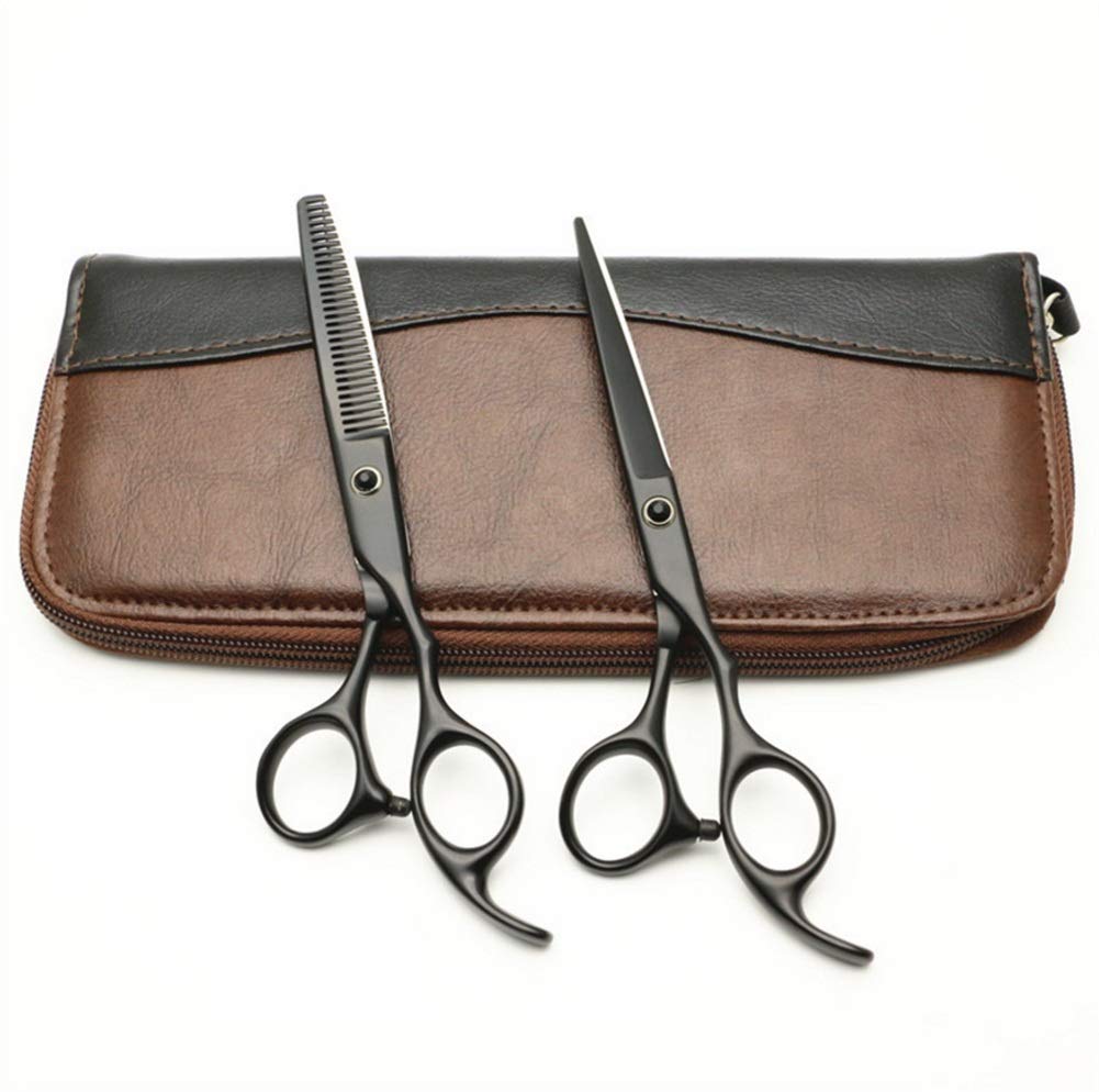 Ciseaux Coiffure Ciseaux de coiffure Kit ciseaux de coiffure coupe ciseaux et coupe ciseaux Matériel coiffure 6 pouces noir