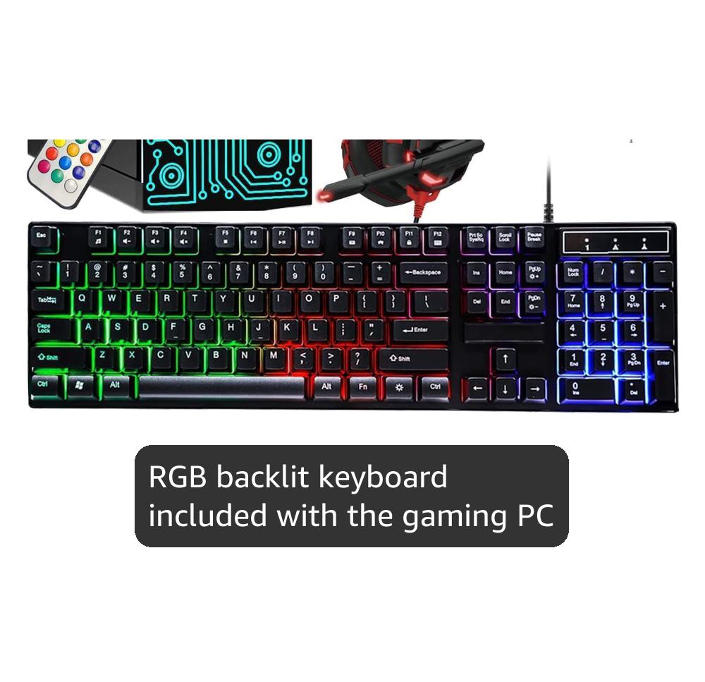 Dell Gaming OptiPlex Desktop RGB Computer PC, Intel Core i7, GeForce GT 1030 2GB GDDR5, 16GB RAM, 512GB SSD, 24 Inch HDMI Monitor, Keyboard Mouse and Headset, WiFi, Windows 11 Pro (Renewed)