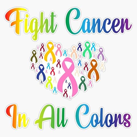 Beating Cancer, Fighting Cancer Colors, Cancer Awareness Sticker Vinyl Decal Car La...