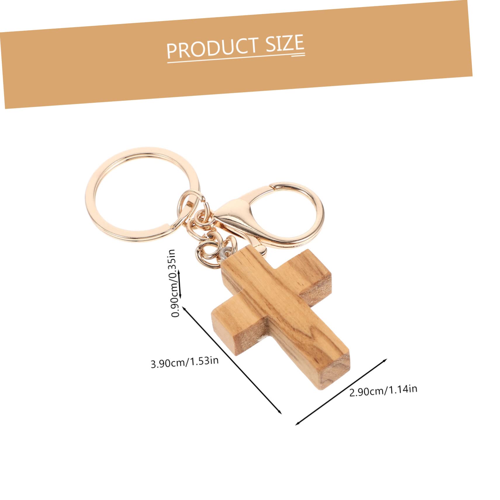 GALPADA 5piezas Llavero De Madera De Olivo Forma De Cruz Accesorio Creativo Para Claves y Decoración De Bolsos