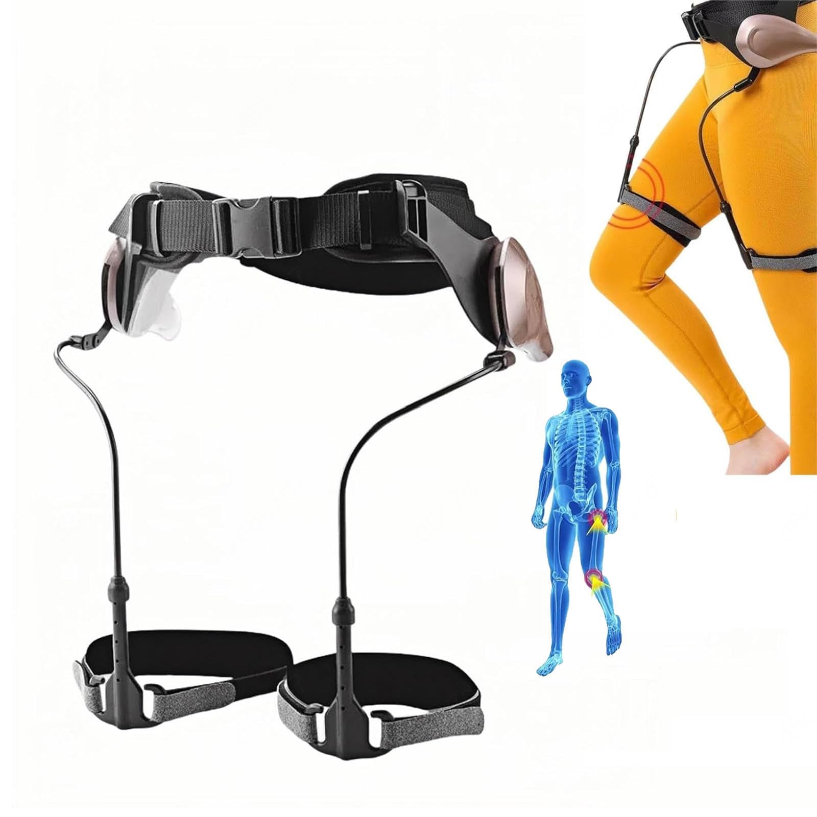 Ayuda para caminar Bionic Body Power, elevador de piernas y soporte para subir escaleras, ayudas para caminar, cintura ajustable (hasta 120 cm) para personas mayores y adultos.