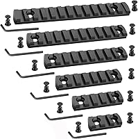 Vista 1 de Bontok Juego de rieles de aluminio Picatinny para accesorios de 3, 5, 7, 9, 11, 13 ranuras con 13 tuercas en T y tornillos, 6 llaves