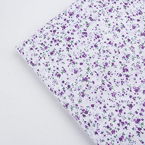 Image of 7Pcs 20 inch x 20 inch Cotton Fabric DIY Making Supplies Quilting Patchwork Fabric Fat Quarter Bundles DIY for Quilting Cotton Patchwork Cushions (Purple, 20 inch x 20 inch)