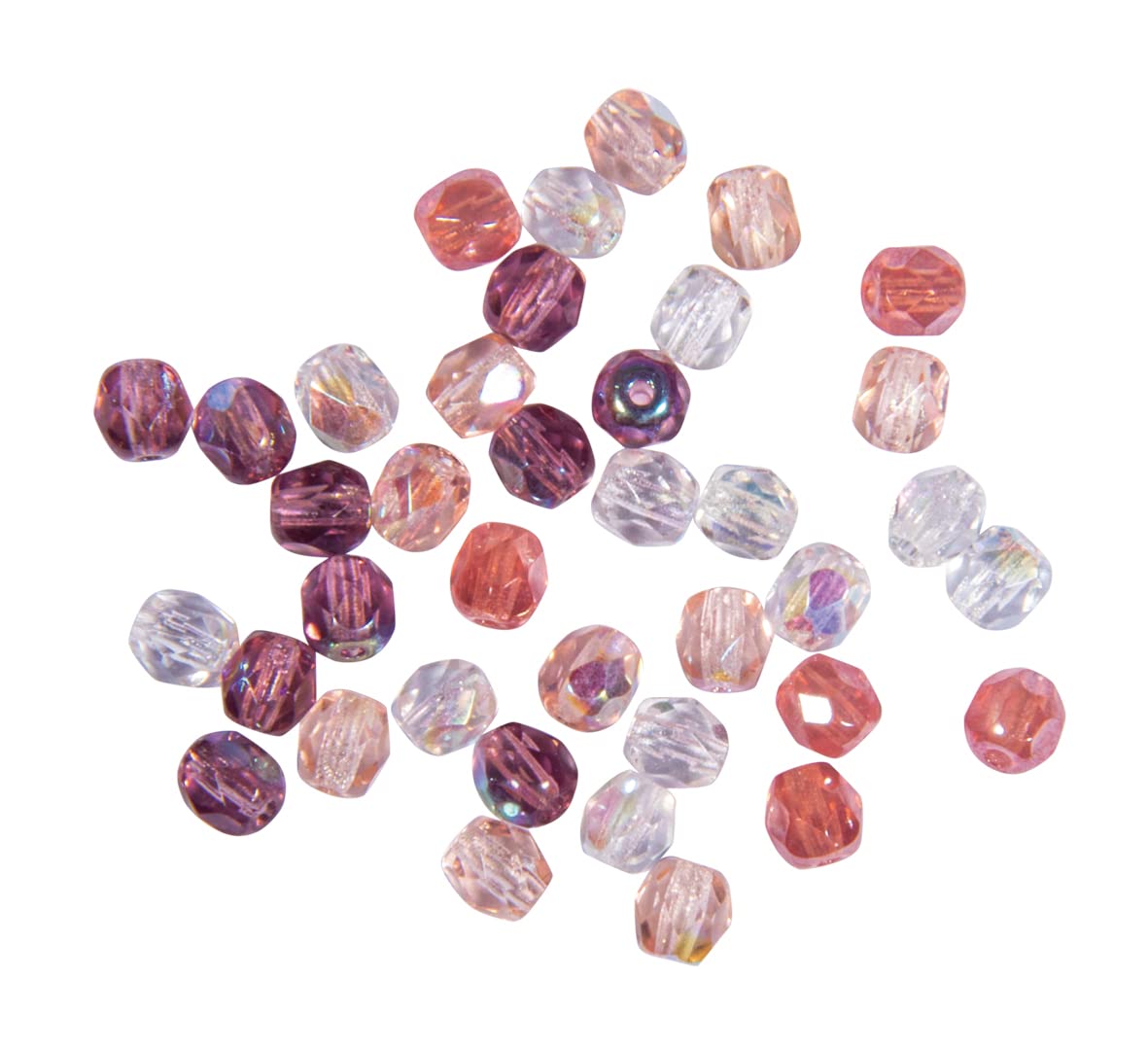Rayher Glass Crystal Bead, 4mm ø, Antique Pink, Box 100 Pieces, 14200221