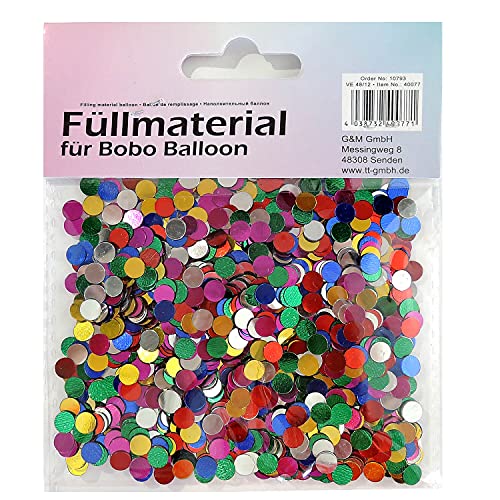 15g Streudeko / Ballonfüllung buntes Konfetti metallic Effekt für transparenter Luftballon Bobo Ballon Party Tisch Dekoration (Konfetti Bunt 15g) Cover