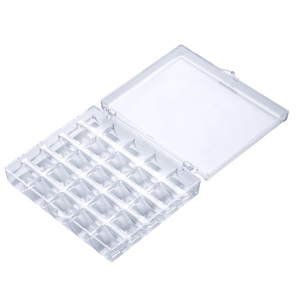 HENGSONG 25pcs Plastic Clear Bobbin Box Organizers Storage Case Box