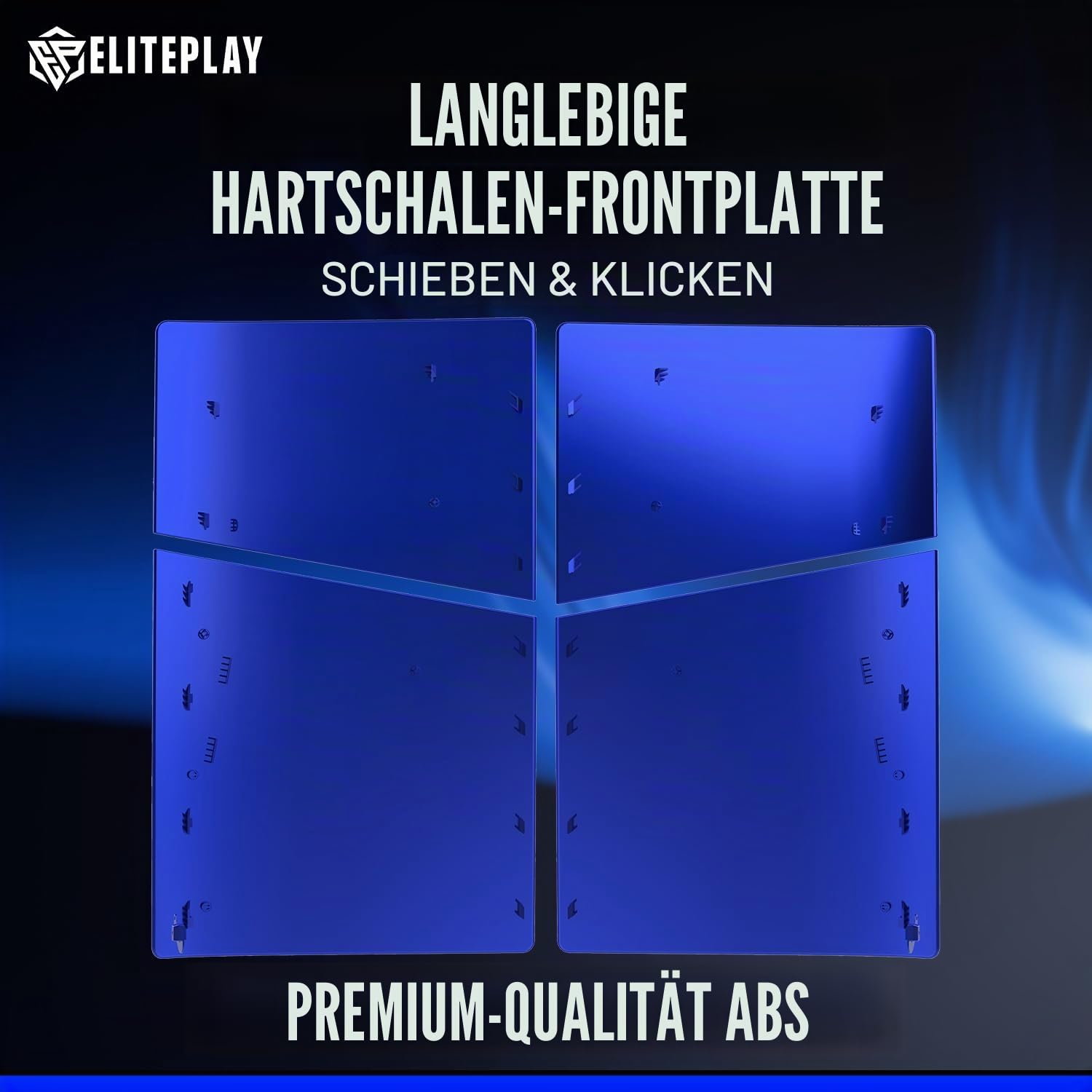 ElitePlay Cobalt Blue PS5 Digital Slim Faceplate Cover Ersatzplatten Shell für Playstation 5 Slim Model Digital Edition