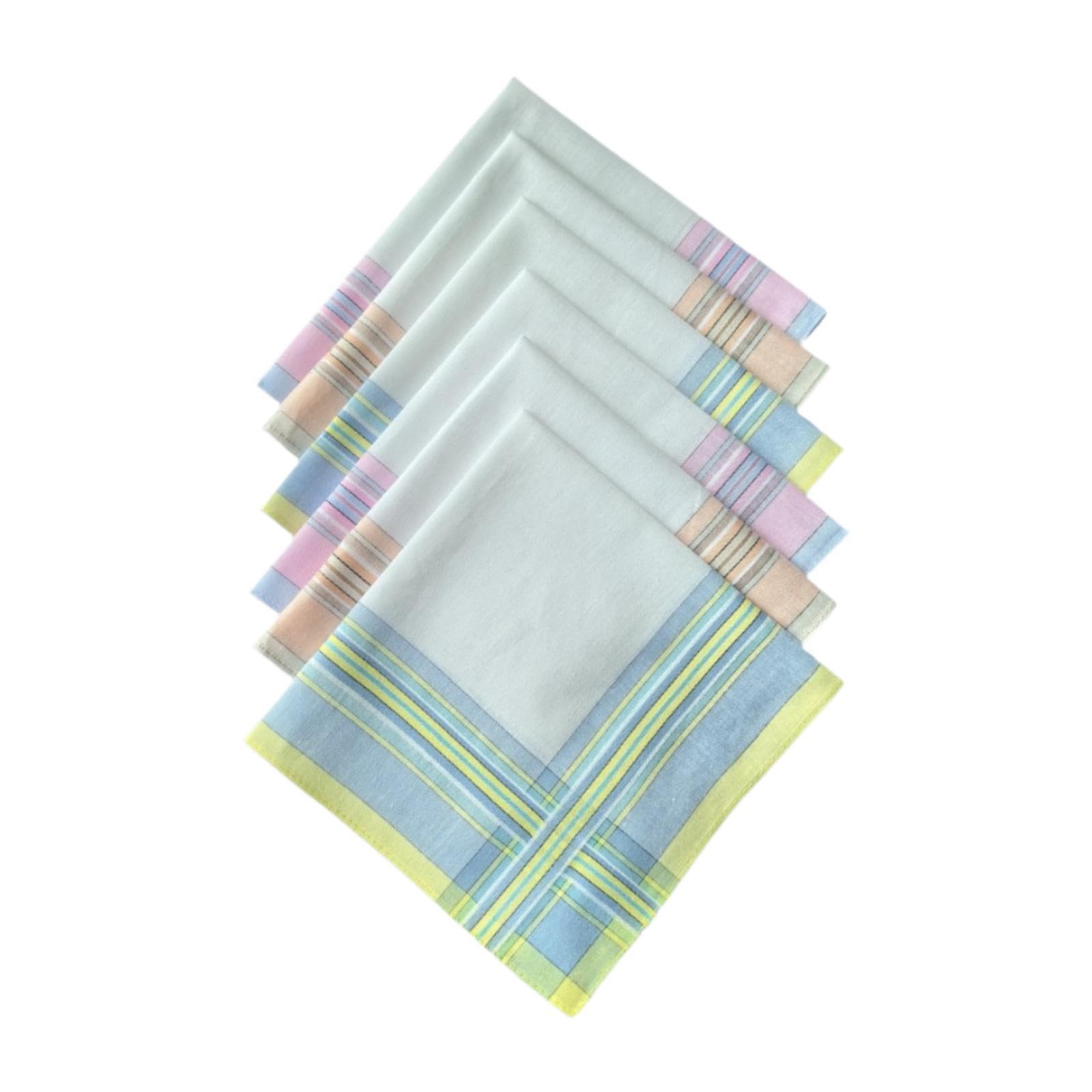6x Cotton Men's Handkerchiefs Pocket Square Hankies for Weddings Grooms Suit-image-30