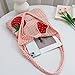 Stizimn Cute Strawberry Pattern Tote Bag Crochet Tote Bag Shoulder Bag Handbags Knitting Bag Aesthetic Handmade Weaving (Pink)