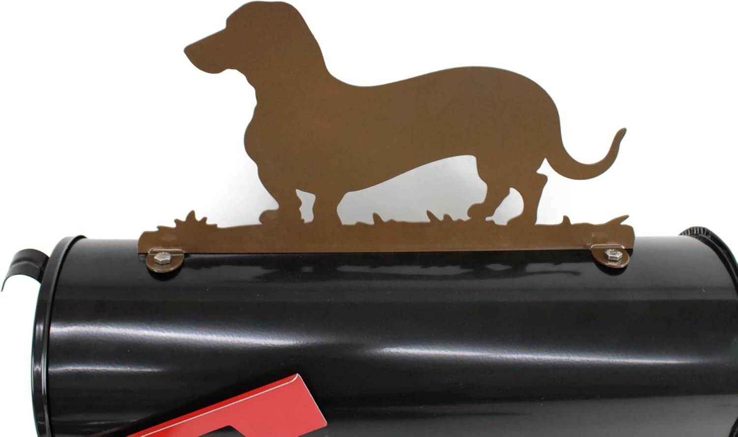 Pet Companion Dog Breed Style Metal Mailbox Topper (German Shorthair and Pheasant, Matte Black)