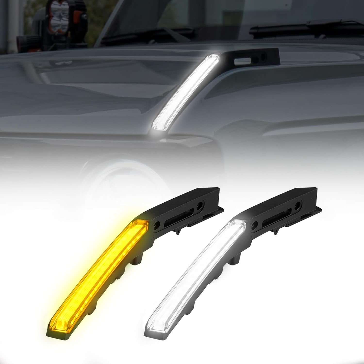 FIERYRED Hood Trail Sight Light for Ford Bronco Accessories 2024 2023 2022 2021, Upgrade Dural Color Daytime Running LED Light for Bronco 2/4-Door