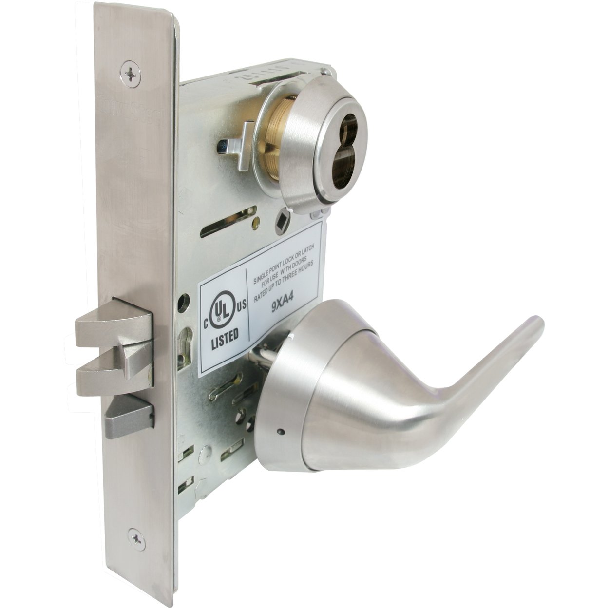 TownSteel MRX-S-L-05-32D-IC Mortise Lock with Ligature Resistant Lever Trim, Grade 1, Classroom Function, SFIC Less Core, Satin Stainless Steel