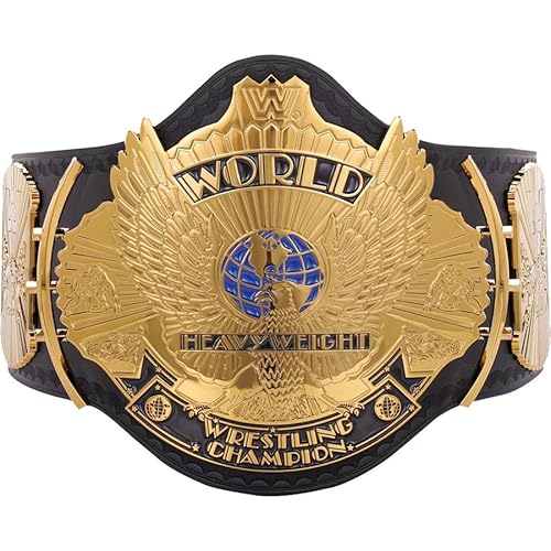 Winged Eagle Wrestling Championship Title Belts Adult Size Upto 46" Wrestling Replica - 2mm Gold Coated Metal (Black)