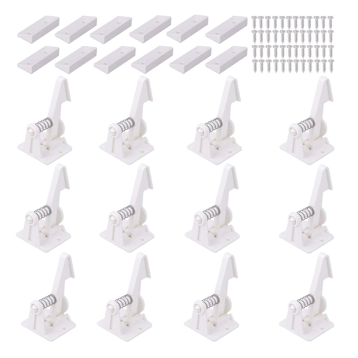 Vmaisi 12 Pack Cabinet Locks Child Safety Latches - Baby Proofing Cabinets Drawer Lock with Adhesive Easy Installation - No Drilling or Extra Screws (White)Vmaisi 12 Pack Cabinet Locks Child Safety Latche…