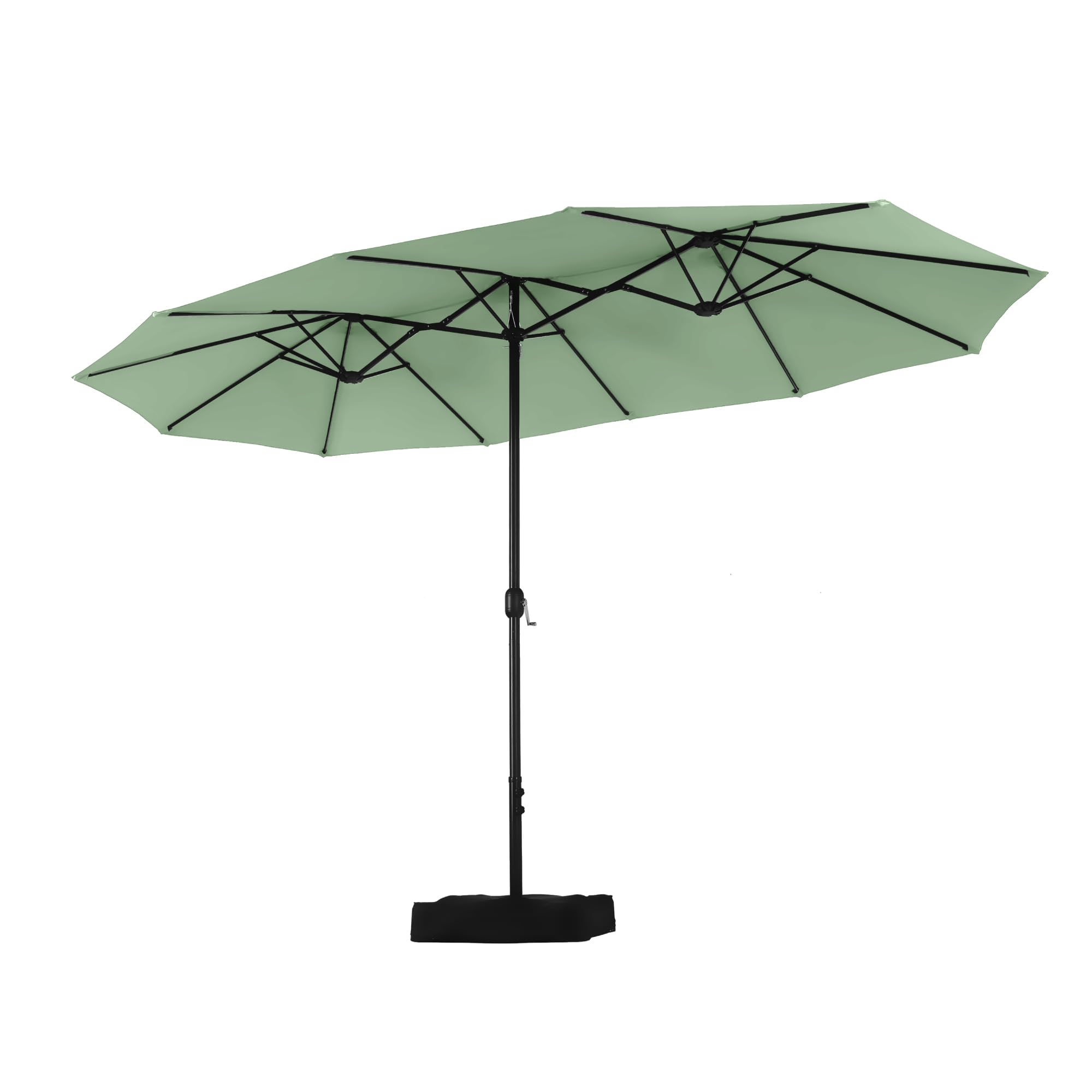 PHI VILLA Sonnenschirm Rechteckig mit Ständer Groß 270x450cm für Garten Terrasse Gartenschirm mit Kurbel UV Schutz Parasol Windfest