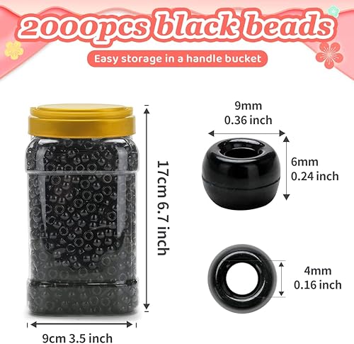 Miniatura 2 de Iooleem Cuentas de pony (2000 cuentas de pony con purpurina verde), cuentas para hacer joyas, cuentas de pony para manualidades, suministros de