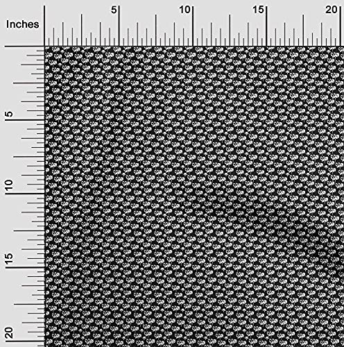 oneOone Cotton Flex Black Fabric Abstracts Sewing Fabric By The Yard Printed DIY Clothing Sewing Supplies 40 Inch Wide-YVA