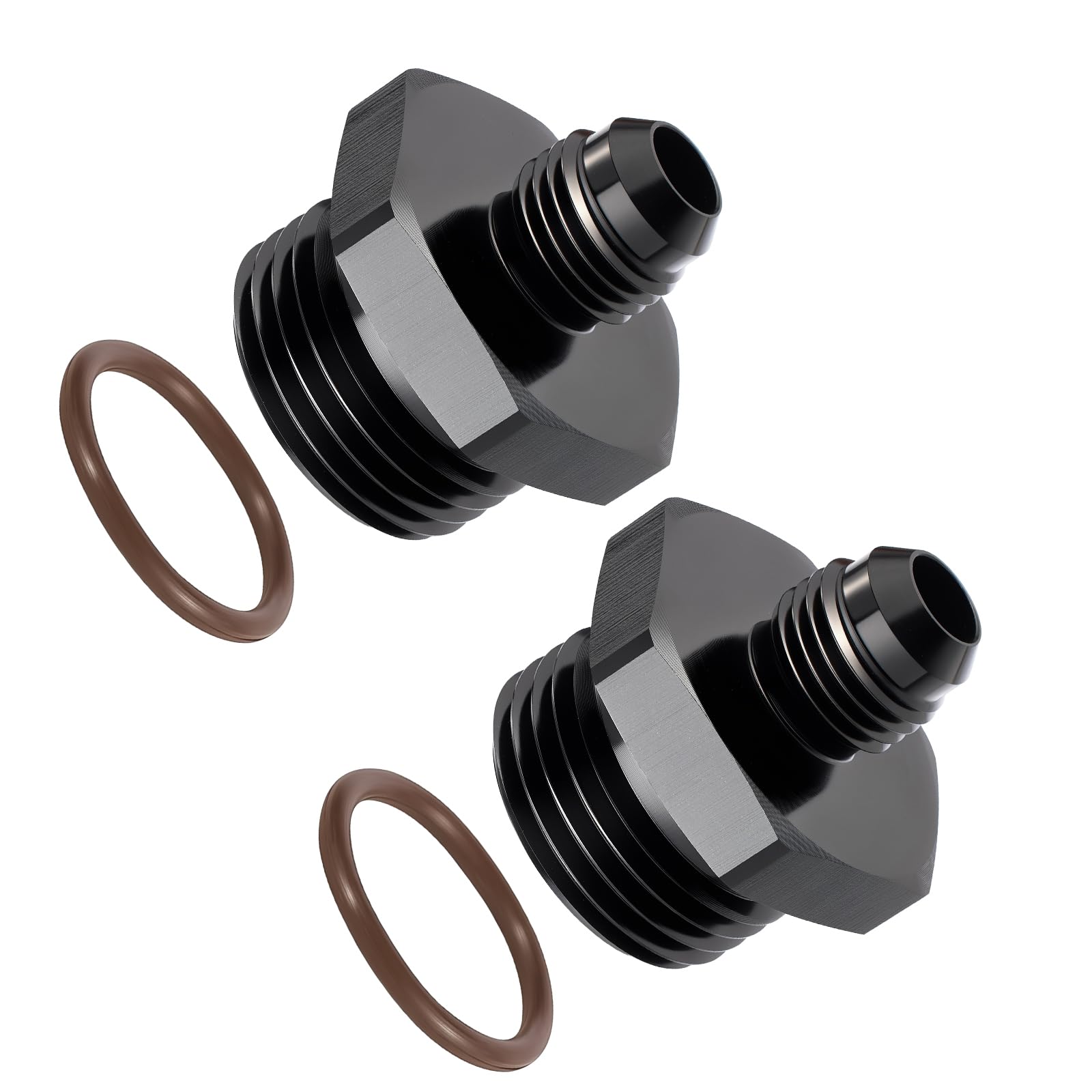 EVIL ENERGY 6AN Flare to 12AN ORB Male 2PCS Fuel Rail Adapter Fitting Black