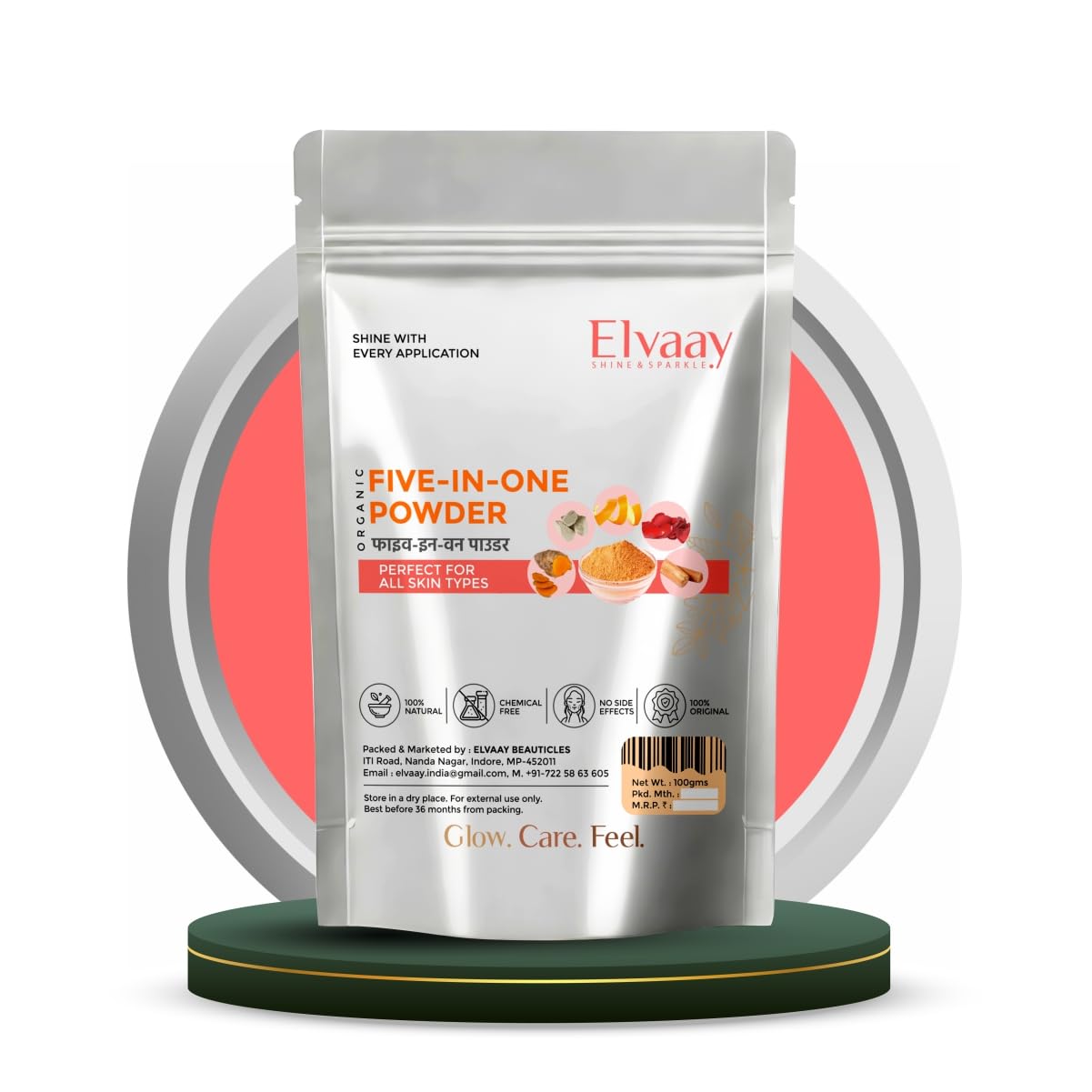 Ayurvedic Five-in-One Powder, Natural Hair Conditioner, Hair Pack For Dandruff Free Healthy Scalp, 100g-image-30