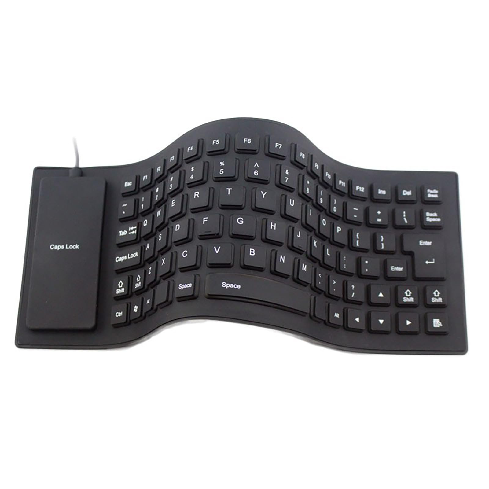 Waterproof Silicone Keyboard Foldable Flexible USB Mini Dustproof Dirt Proof Laptop Notebook Keyboard Black