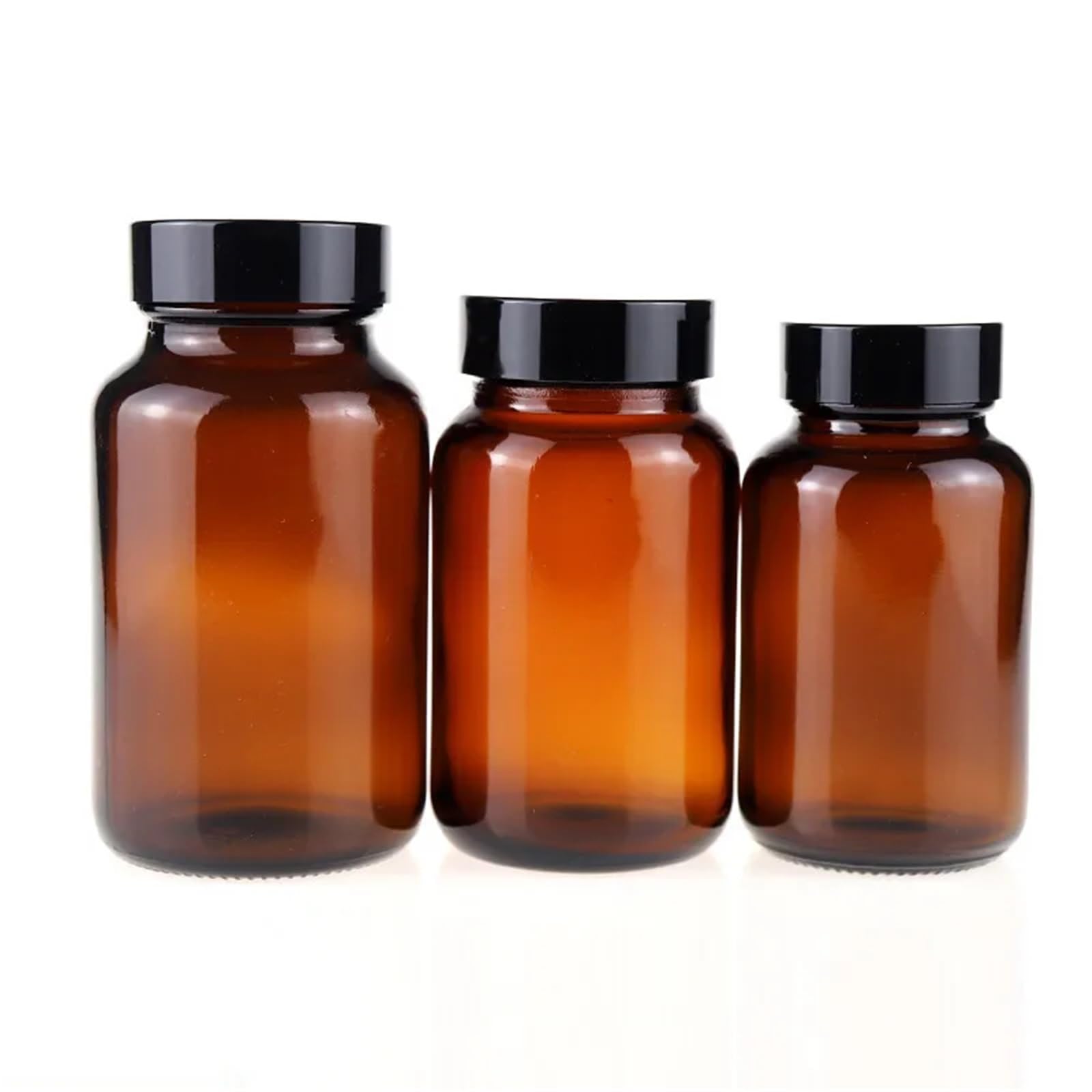 Braune Weithalsflasche Bodenflasche Probenflasche Probenflasche Vorratsflasche(60ml-4pcs)