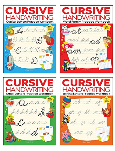 Cursive Handwriting: Small Letters, Capital Letters, Joining Letters and Word Family: Level 1 Practice Workbooks For Children (Set of 4 Books) - Image 3
