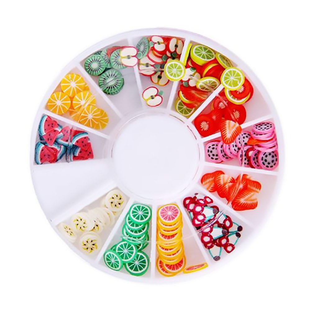 LOBE MIRACLE Fruit Slices Nail Art Kit, Polymer Clay, 12 Grid Wheel, DIY Nail Decoration for Gel Nails, Crafts and Phone Case for woman-picture-56
