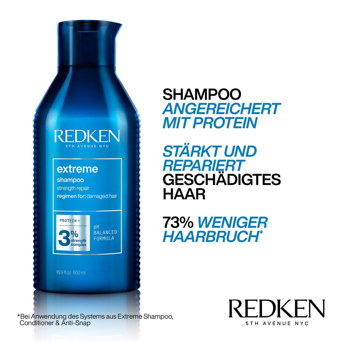Redken XL Pflegeset für sprödes und geschädigtes Haar, Anti Haarbruch, Mit Interlock Protein Network, Extreme Shampoo 500 ml & Conditioner 500 ml