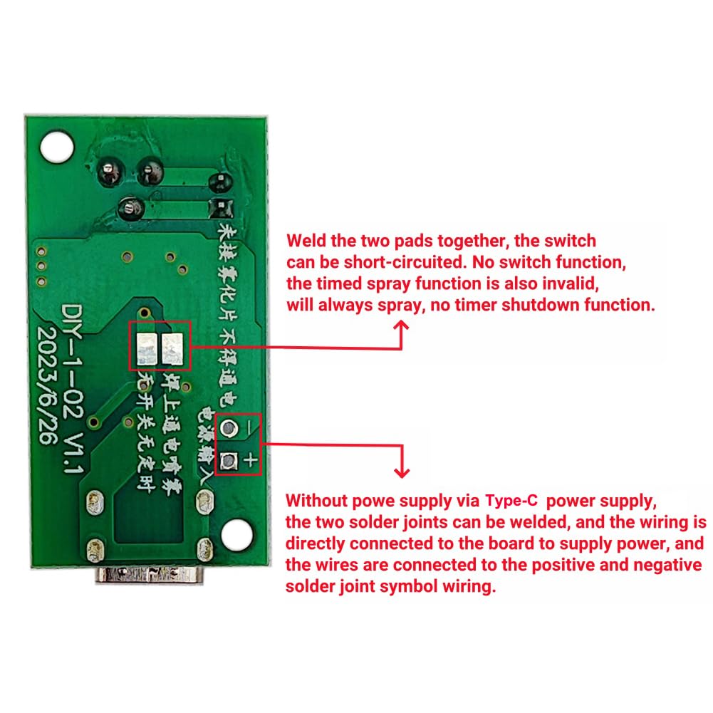 Disco de atomización de humidificación USB, interfaz tipo C, 5 V, placa de circuito de accionamiento de atomización, 6 uds 3