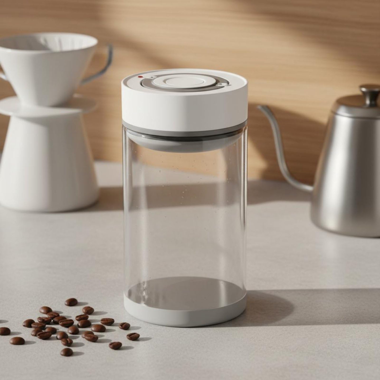 predolo elektrische Vakuum-Vorratsdose elektrisch Vakuum Kaffeedose luftdicht Vakuumglasdose, 1350ML