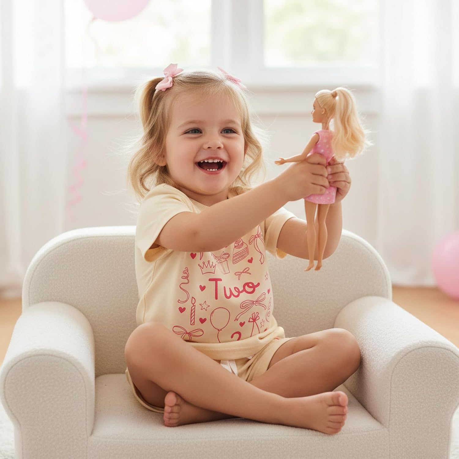 Toddler Baby Girl 2nd Birthday Outfits Letter Short Sleeve Shirt And Shorts Two Years Old Gifts Summer Clothes image 2