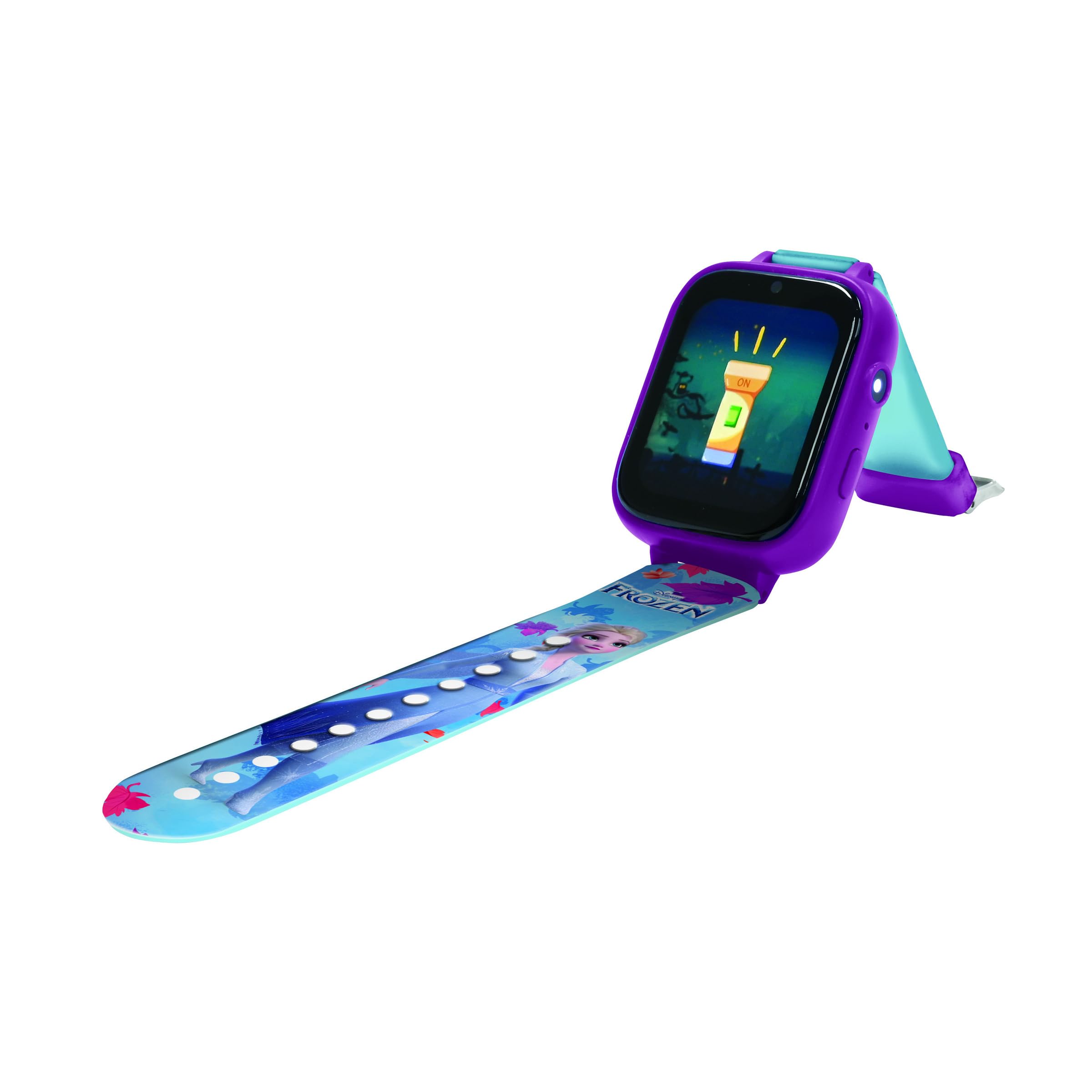 Lexibook, Disney La Reina de Las Nieves, Reloj Bluetooth con Pantalla a Color Frozen con cámara y Tarjeta de Memoria de 8 GB, Azul, DMW071FZ