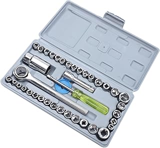 Veemoon 1 Set Socket Wrench Tool Click Wrench Socket Disassembly Wrench Tool Maintenance Wrench Tool Kit Repairing Ratchet Wrench Car Kit Motorcycle Carbon Steel Plastic Tools for